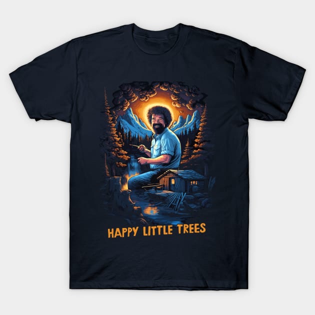 Happy Little Trees -- Retro Fan Artwork T-Shirt by DankFutura